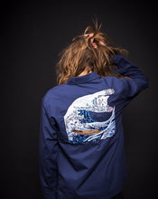 Load image into Gallery viewer, The Great Wave Military Jacket (Navy Blue)
